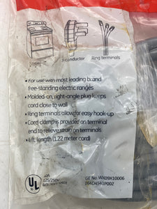 GE WX09X10006 Range Power Cord, 3-Wire, 4ft. Length (New)