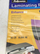 Load image into Gallery viewer, Fellowes 5396403 ImageLast A3 80 Mic. Laminating Pouch 25pk *Lot of (4)* (New)
