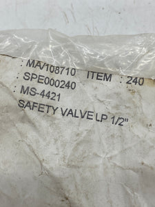 Sperre MS-4421 Safety Relief Valve, 1/2" (Open Box)