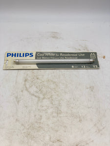 Philips F8T5/CW Plus Cool White Fluorescent Tube Light Bulb, 8W, 12" *Lot of (3)* (New)