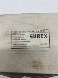 Surex 2530002B Pressure Gauge, 0-600 PSI, Stainless, 1/4"NPT (Open Box)