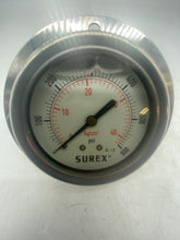 Load image into Gallery viewer, Surex 2530002B Pressure Gauge, 0-600 PSI, Stainless, 1/4&quot;NPT (Open Box)