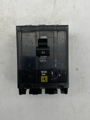 Square D Q0B340 3-Pole Circuit Breaker, 40 Amp (Used)