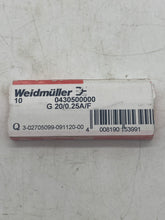 Load image into Gallery viewer, Weidmuller 0430500000 G 20/0.25A/F Cartridge Fuse, 10Pc/Box *Lot of (10) Boxes* (Open Box)