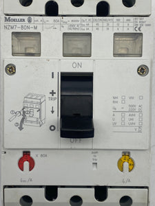 Moeller NZM7-80N-M Circuit Breaker, 80 Amp, 3-Pole (Used)