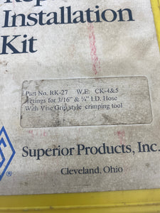 Superior Products RK-27, CK 4&5 Hose Repair Kit, 3/16" & 1/4", *Lot of (2) Pictured Boxes* (Used)