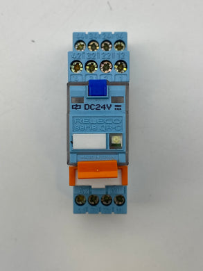 Releco QR-C C9-A41-DX Relay w/ Releco S9-M Relay Base, 24 VDC, *Lot of (7)* (Used)