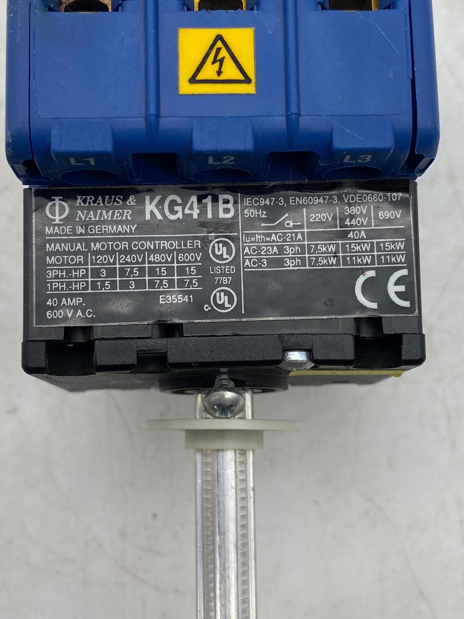 Kg41b Kraus & Naimer KG41B Manual Motor Controller Switch, 40A/600VAC (Used ...