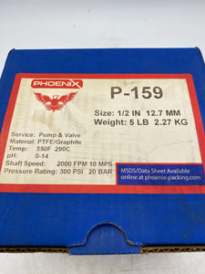 Phoenix P-159 Pump & Valve Packing, 1/2", PTFE/Graphite (New)