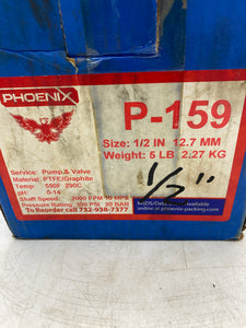 Phoenix P-159 Pump & Valve Packing, 1/2", PTFE/Graphite (Open Box)