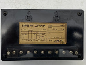 Toyo Keiki ERM-3 3-Phase Watt Converter (Used)