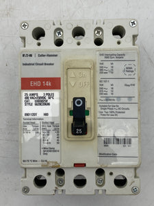 Eaton Cutler-Hammer EHD3025V Circuit Breaker, 25A, EHD 14k (Used)
