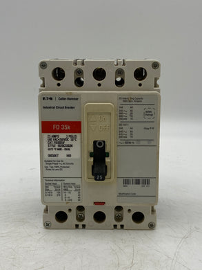 Eaton Cutler-Hammer FD3025V Circuit Breaker, 25A, FD 35k (Used)