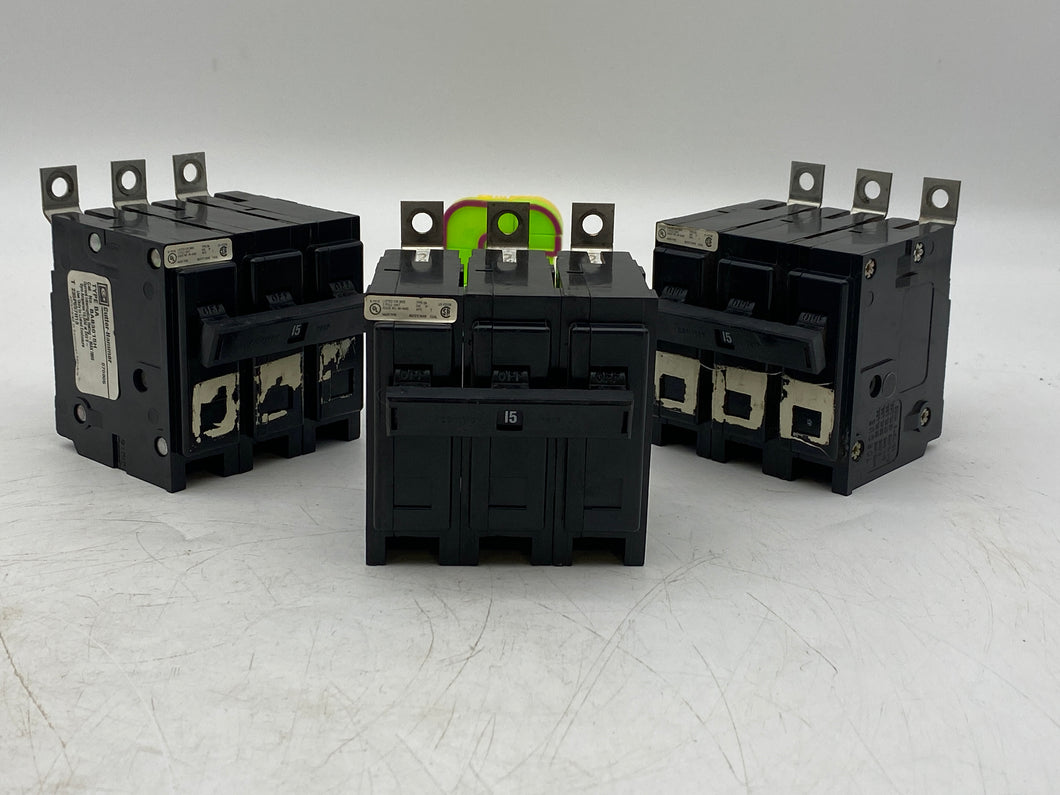 Cutler-Hammer BAB3015H Circuit Breaker, 3-Pole, 15 Amp *Lot of (3)* (Used)