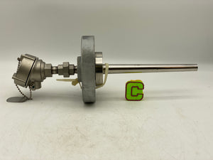 Pushna PII-1016-15 PSE Thermocouple w/ 10" Tapered Shank, 7" Backing Flange (New)