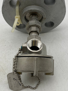 Pushna PII-1016-15 PSE Thermocouple w/ 10" Tapered Shank, 7" Backing Flange (New)