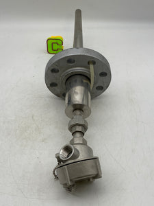 Pushna PII-1016-15 PSE Thermocouple w/ 13" Tapered Shank, 7" Backing Flange (New)