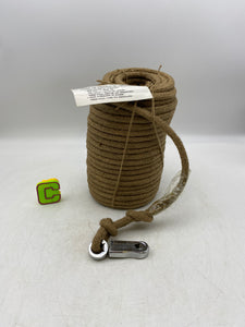 Braided Manila Lifeline Rope w/ Swivel Hook, Unknown Length (No Box)