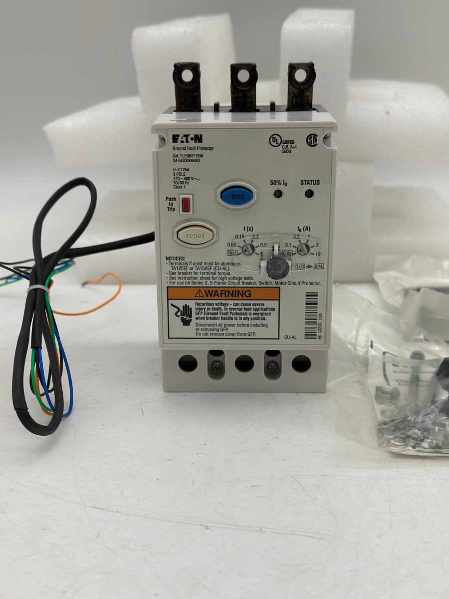 Eaton ELEBN3215W Ground Fault Protector, 125A, 3Pole, 120480VAC (No