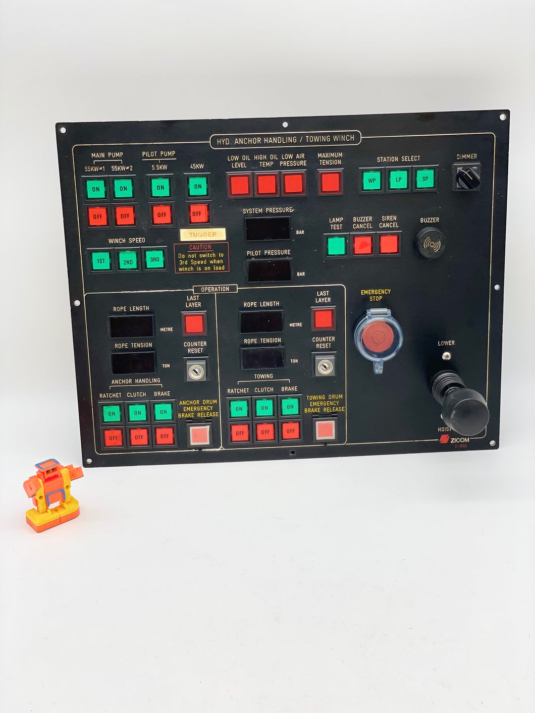 Zicom Z-1089 Hyd. Anchor Handling / Towing Winch Control Panel (Not Tested)