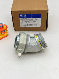 Eaton Crouse-Hinds LT20045G Liquidtight 45Deg. Connect w/ Ground Lug, 2" (New)