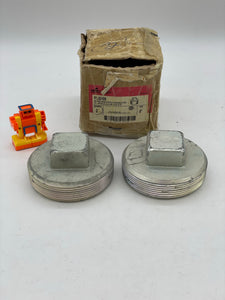Cooper Crouse-Hinds PLG105 Square Head Pipe Plug 4" *Box of (2)* (New)