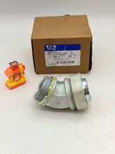 Load image into Gallery viewer, Eaton Crouse-Hinds LT20045G Liquidtight 45Deg. Connect w/ Ground Lug, 2&quot; (New)
