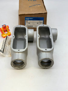 Eaton Crouse-Hinds LL58 Form 8 Conduit Outlet Body, 1.5” *Box of (2)* (New)