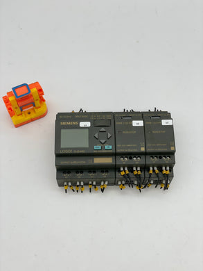 Siemens 6ED1052-1MD00-0BA5 LOGO! Logic Controller Module w/ (2) Start/Stop Modules (Used)