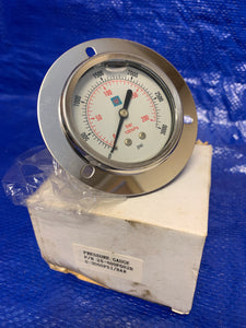 United Instrument 25-400FG02B Liquid Filled Pressure Gauge, Back Mount, 0-3000 PSI (Open Box)