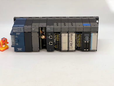 GE Fanuc Emerson PACSystem RX3i PLC Power Supply w/ (10) Slot Base, (10) Modules (Not Fully Tested)