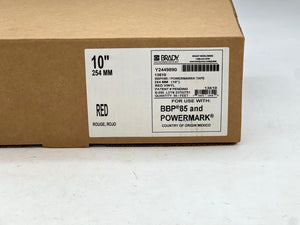 Brady 13610 Red All Weather Permanent Adhesive Vinyl Label Tape, 10"x50' (New)