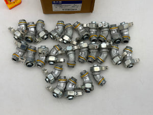 Eaton Crouse-Hinds LT5045G 45Deg Liquidtight Connect w/ Ground, 1/2" *Box of (25)* (New)