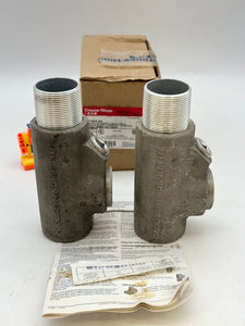 Eaton Crouse-Hinds EYS56-SA Vertical/Horiz. Male/Female Sealing Fitting 1-1/2" *Box of (2)* (New)
