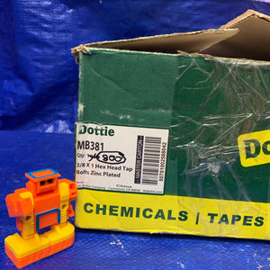 Dottie MB381 3/8” x 1” Hex Head Tap Bolts, Zinc Plated, *Lot of (800) Bolts* (Open Box)