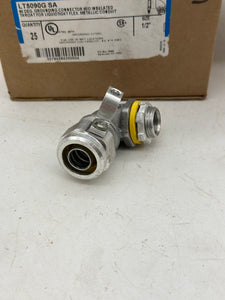 Eaton Crouse-Hinds LT5090G-SA 90Deg Liquidtight Connect w/ Ground, 1/2" *Box of (25)* (New)