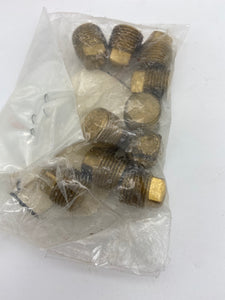 Midland Ind. 28086 3/8 Square Head Barstock Plug, Brass, *Lot of (10) Plugs* (No Box)