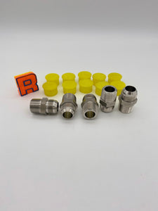 Parker 1" MNPT x 1" MJIC Straight Connector Fitting, 316SS, *Lot of (5)* (No Box)