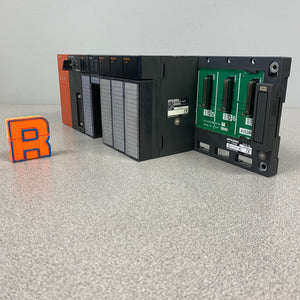 Mitsubishi Electric MELSEC A1S63P PLC CPU 9-Slot Rack w/ 6 Modules (Used)