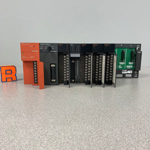 Mitsubishi Electric MELSEC A1S63P PLC CPU 9-Slot Rack w/ 6 Modules (Used)