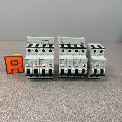 Siemens 5SY4210-7 5SY4206-7 5SY4202-7 Circuit Breakers, *Lot of (5) Breakers* (Used)