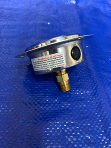 United Instrument 25-400FG02B Liquid Filled Pressure Gauge, Back Mount, 0-3000 PSI (Open Box)