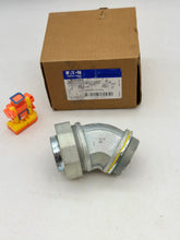 Load image into Gallery viewer, Eaton Crouse-Hinds LT20045G Liquidtight 45Deg. Connect w/ Ground Lug, 2&quot; (New)