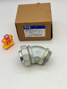 Eaton Crouse-Hinds LT20045G Liquidtight 45Deg. Connect w/ Ground Lug, 2" (New)