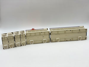 Mitsubishi MELSEC PLC FX2N-80MR-DS, FX2N-48ER-DS, FX2N-16EX-ES/UL, (2) FX2N-16EYR-ES/UL, FX2N-8EX-ES/UL (Used)