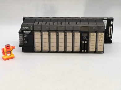 GE Fanuc PLC Assy Series 90-30 30W Power Supply w/ (10) Slot Base, (9) Modules (Not Tested)