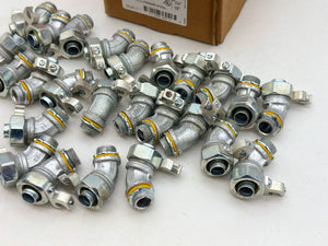 Eaton Crouse-Hinds LT5045G 45Deg Liquidtight Connect w/ Ground, 1/2" *Box of (25)* (New)
