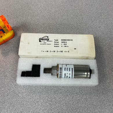 Gems Sensors 2000BGG1002A10A Pressure Transducer, 0-100 PSIG (New)