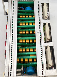 MaK Caterpillar 1.00.7-36.21.00-62 PCB Card Rack, Missing (1) Red Button Cap (Used)