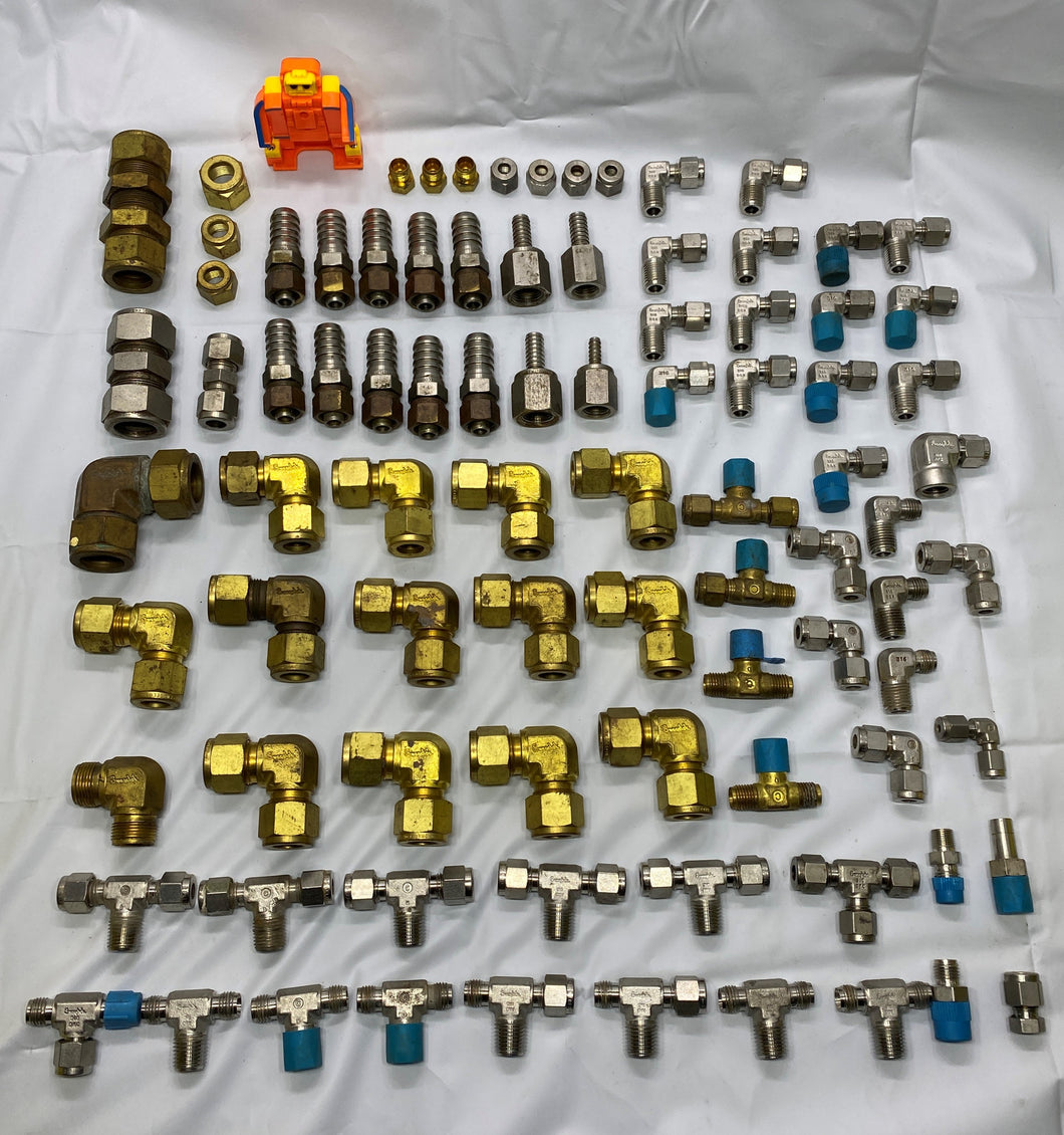 Swagelok Assorted Fittings, *Lot of (88) Pcs* (New/Used)